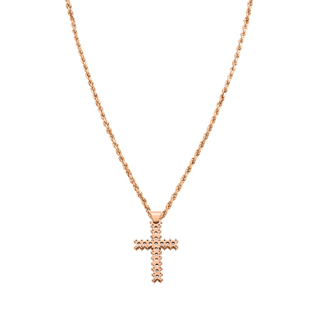 Rose Gold & Diamonds Cross Pendant