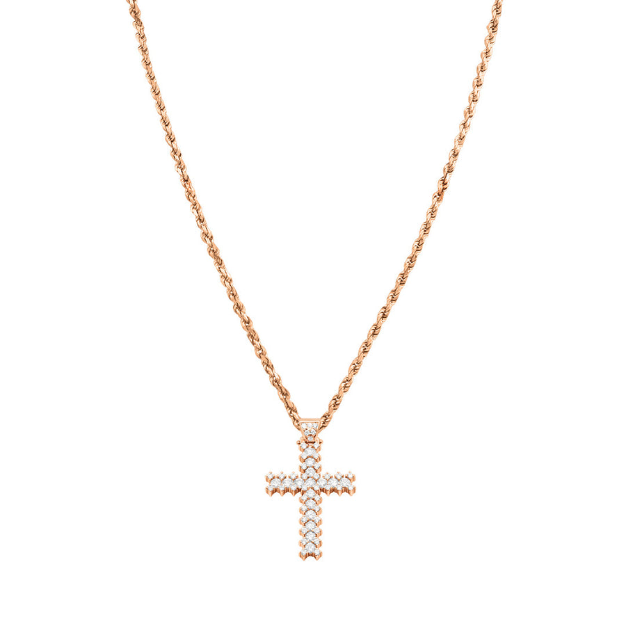 Rose Gold & Diamonds Cross Pendant