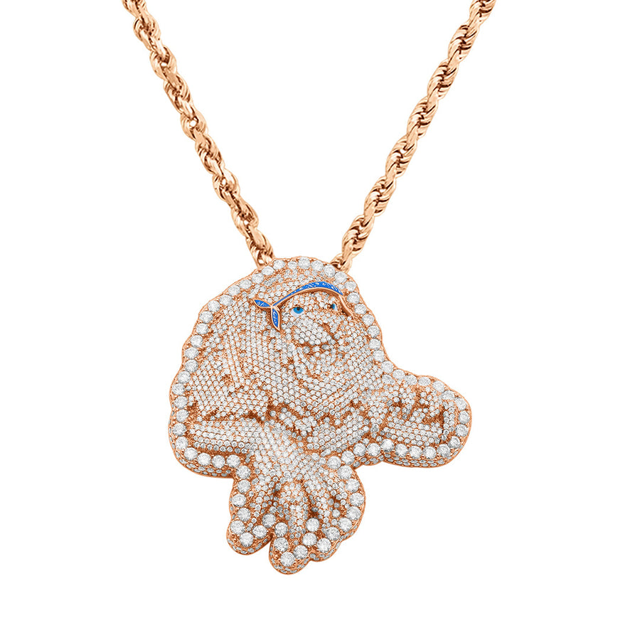 Rose Gold Lion Bandana Pendant