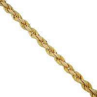 Thumbnail for 14 Yellow Gold Plated Sterling Silver Lab Created Diamonds Rope Chain 26 Inches 11 mm