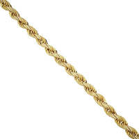 Thumbnail for 14 Yellow Gold Plated Sterling Silver Lab Created Diamonds Rope Chain 30 Inches 9.5 mm