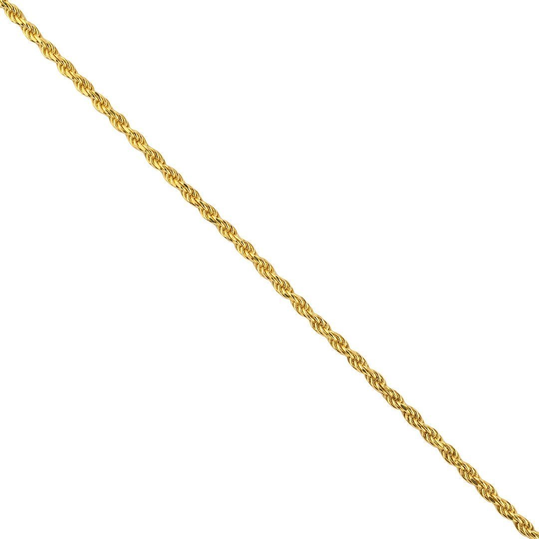 14k Yellow Gold Plated Sterling Silver Rope Chain 24 Inches 2.5 mm