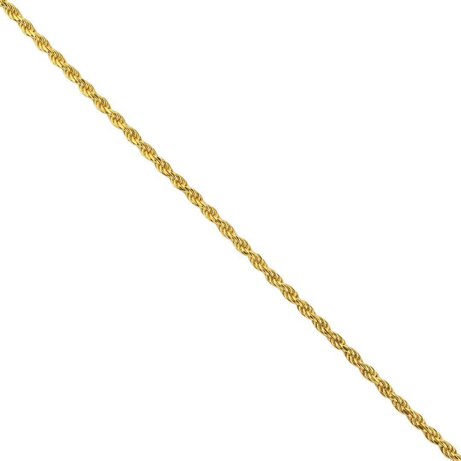 14k Yellow Gold Plated Sterling Silver Rope Chain 24 Inches 2.5 mm