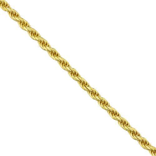 14k Yellow Gold Plated Sterling Silver Rope Chain 24 Inches 3 mm