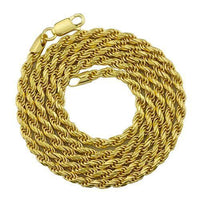 Thumbnail for 14k Yellow Gold Plated Sterling Silver Rope Chain 24 Inches 3 mm