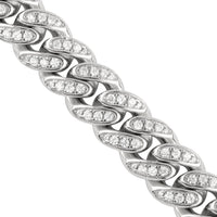 Thumbnail for 925 Sterling Silver Cubic Zirconia Stones Cuban Link Chain 10 mm 22 Inches