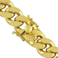 Thumbnail for 925 Sterling Silver Yellow Gold Plated Mens Cuban Chain 32
