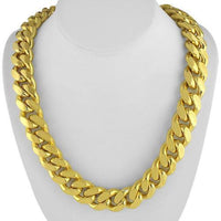 Thumbnail for 925 Sterling Silver Yellow Gold Plated Mens Cuban Chain 32