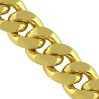 Thumbnail for 925 Sterling Silver Yellow Gold Plated Mens Cuban Chain 36