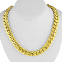 Thumbnail for 925 Sterling Silver Yellow Gold Plated Mens Cuban Chain 36