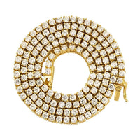 Thumbnail for Gold Plated Silver Lab Created Stones Tennis Chain 17 Ctw 20 Inches 3.5 mm
