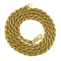 Thumbnail for Rope Chain in 14k Yellow Gold Plated Sterling Silver 24 Inches 2.5 mm