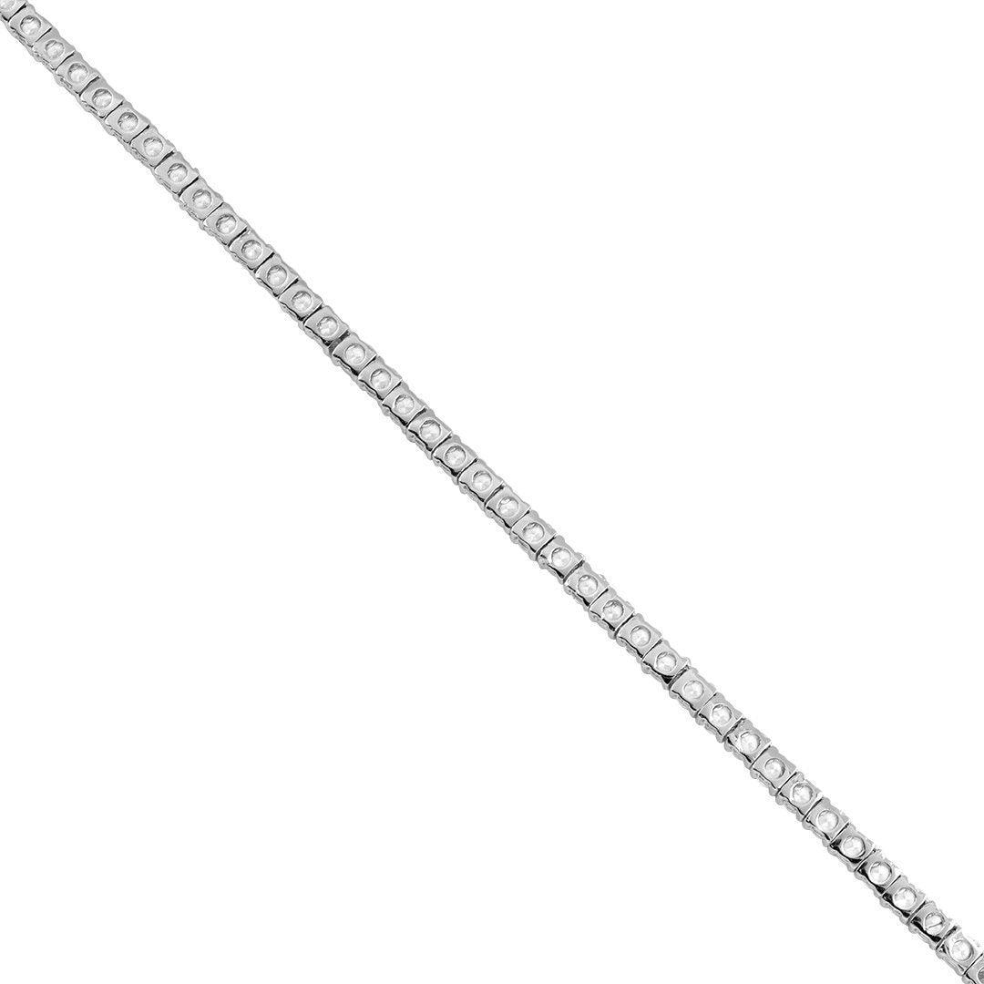 Silver Lab Created Stones Tennis Chain 19 Ctw 22 Inches 3.5 mm