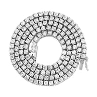 Thumbnail for Silver Lab Created Stones Tennis Chain 19 Ctw 22 Inches 3.5 mm