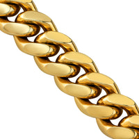 Thumbnail for Yellow 14k Gold Plated Sterling Silver Cuban Link Chain 15 mm