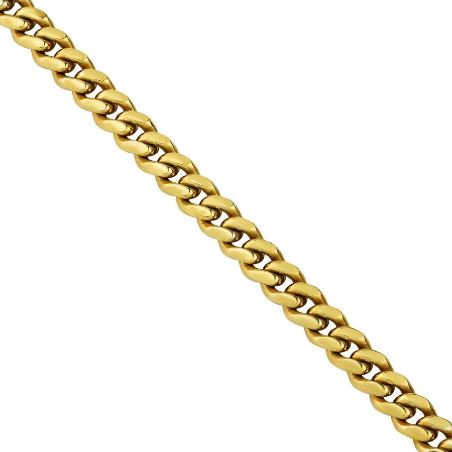 Yellow 14k Gold Plated Sterling Silver Cuban Link Chain 26 Inches 8.5 mm