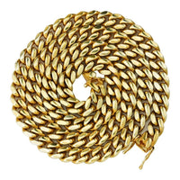 Thumbnail for Yellow 14k Gold Plated Sterling Silver Cuban Link Chain 26 Inches 8.5 mm