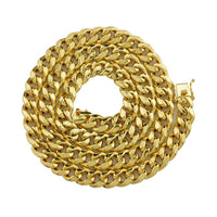 Thumbnail for Yellow 14k Gold Plated Sterling Silver Cuban Link Chain 28 Inches 11 mm