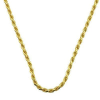 Thumbnail for Yellow 14k Gold Plated Sterling Silver Rope Chain 24 Inches 3.5 mm
