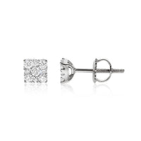 Thumbnail for yellow 14k Solid White Gold Diamond Studs 0.22 ctw