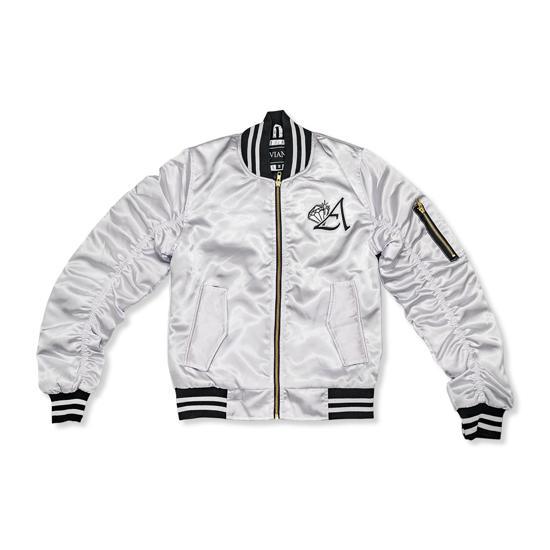 S / White Avianne Varsity Jacket