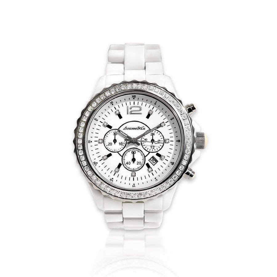 White Ceramic Avianne & Co Ceramic White Diamond Watch