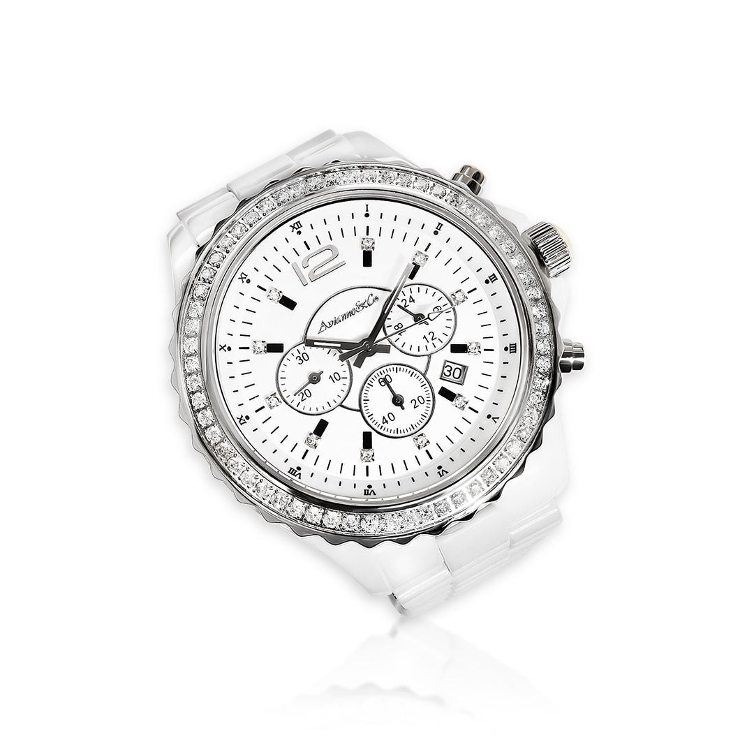 White Ceramic Avianne & Co Ceramic White Diamond Watch