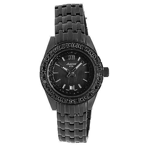 Avianne&Co Essence Collection Womens Black Diamond Watch 1.99 Ctw