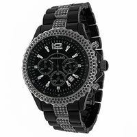 Thumbnail for Avianne&Co Mens Ceramic Stainless Steel Black Chrono Black Diamond Watch 3.83 Ctw