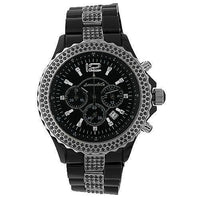 Thumbnail for Avianne&Co Mens Ceramic Stainless Steel Black Chrono Black Diamond Watch 3.83 Ctw