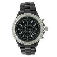Thumbnail for Avianne&Co Mens Ceramic Stainless Steel Black Chrono Diamond Watch 1.32 Ctw