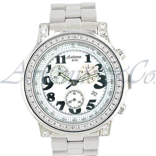 Avianne & Co. Mens King Collection Diamond Watch 6.00 Ctw
