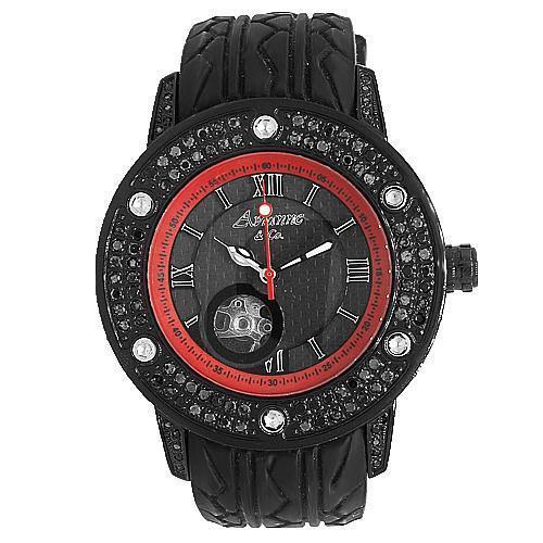 Avianne&Co Mens Steel Tourbillon PVD Plated Diamond Watch