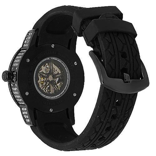 Avianne&Co Mens Steel Tourbillon PVD Plated Diamond Watch