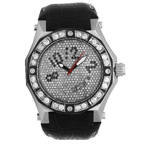 Avianne&Co Octavian Collection Mens Steel Diamond Watch 7.00 Ctw