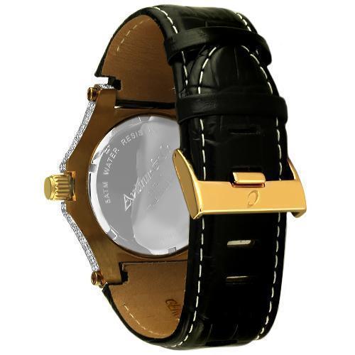 Avianne&Co Octavian Collection Mens White Steel Diamond Watch 6.50 Ctw