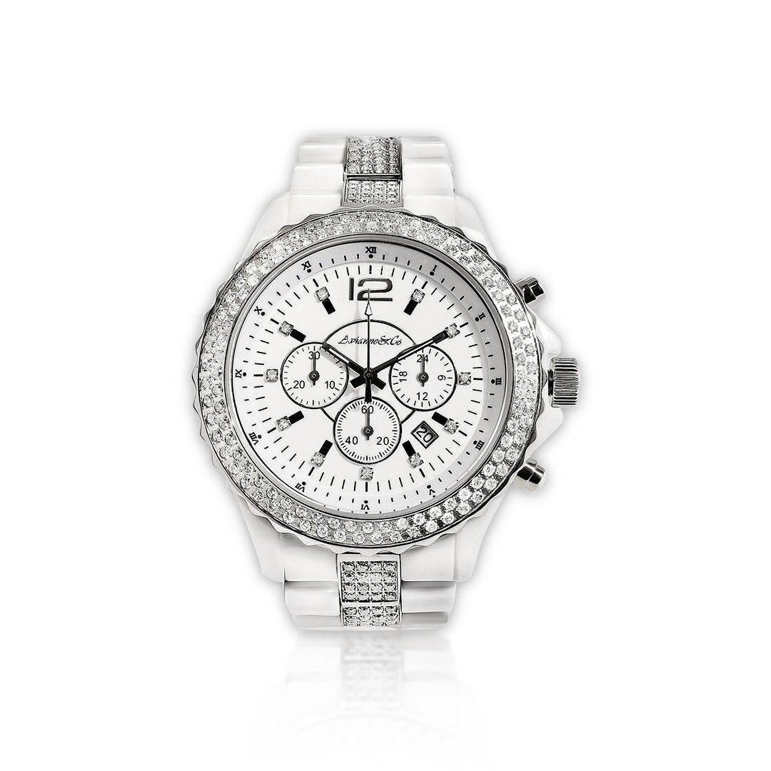 White Cermic Avianne & Co White Ceramic Diamond Watch