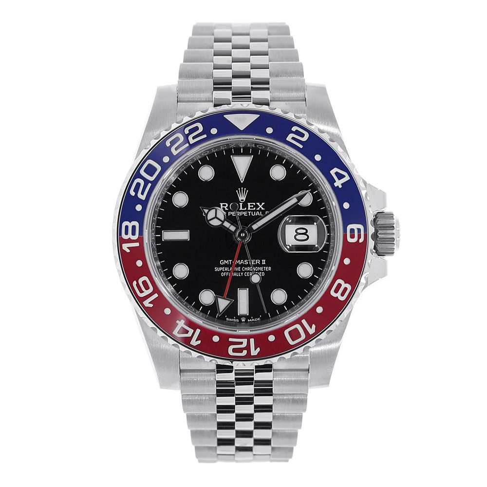 Rolex GMT-Master II Jubilee Pepsi Bezel Stainless steel Black Dial 126710BLRO