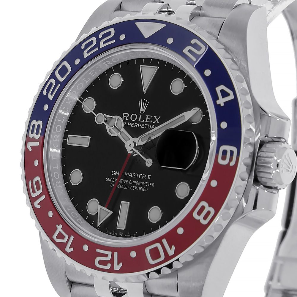 Rolex GMT-Master II Jubilee Pepsi Bezel Stainless steel Black Dial 126710BLRO