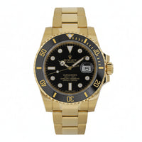 Thumbnail for Rolex Submariner 40MM Date Black Dial 18K Yellow Gold Watch 116618LN
