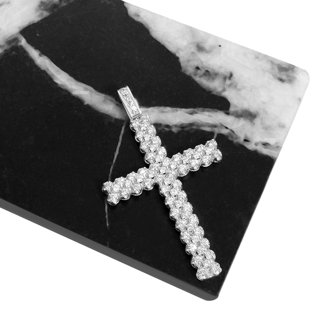 White Gold & Diamond Cross Pendant