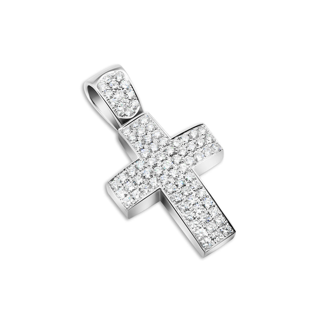 White Gold & Diamond Cross Pendant