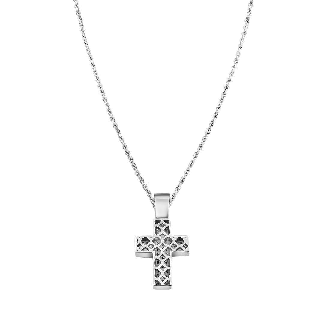 White Gold & Diamond Cross Pendant