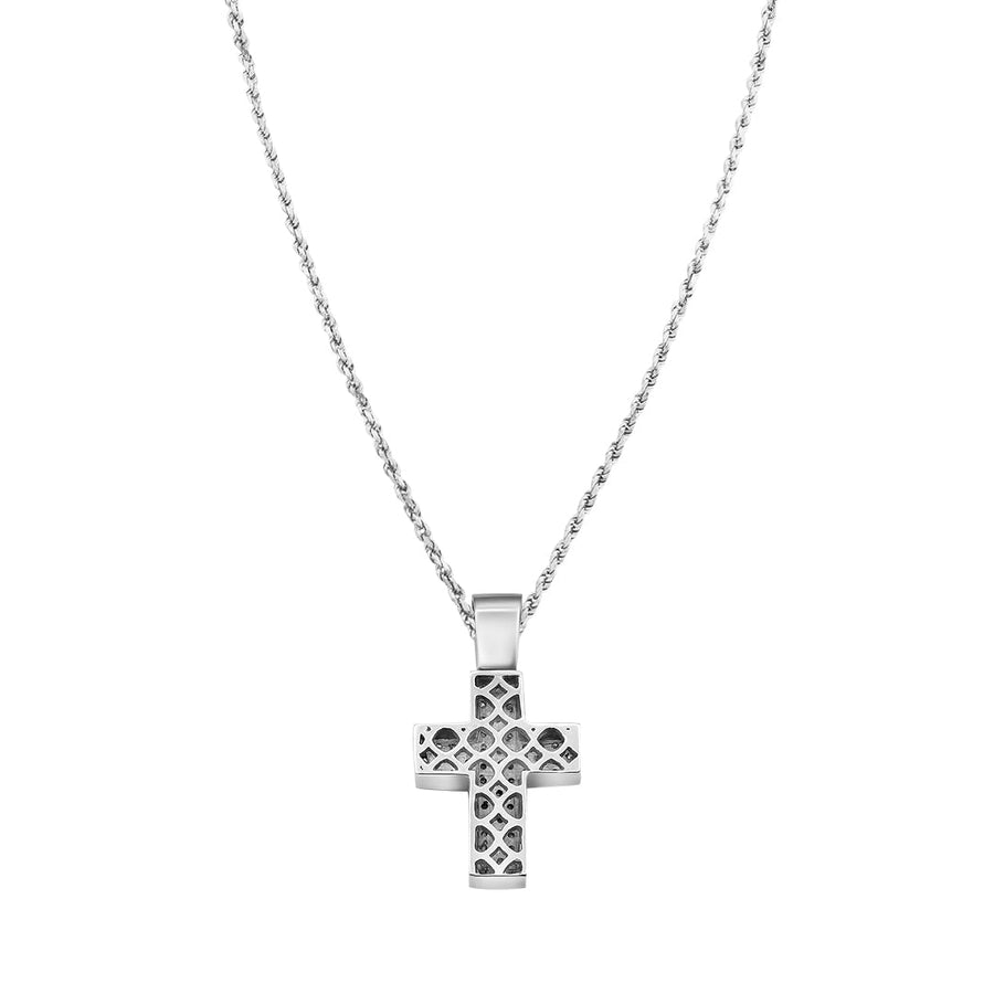 White Gold & Diamond Cross Pendant