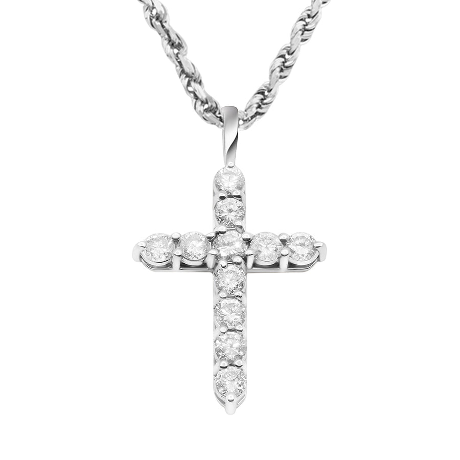 White Gold & Diamonds Cross Pendant
