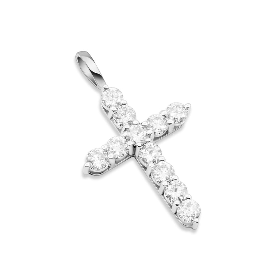 White Gold & Diamonds Cross Pendant