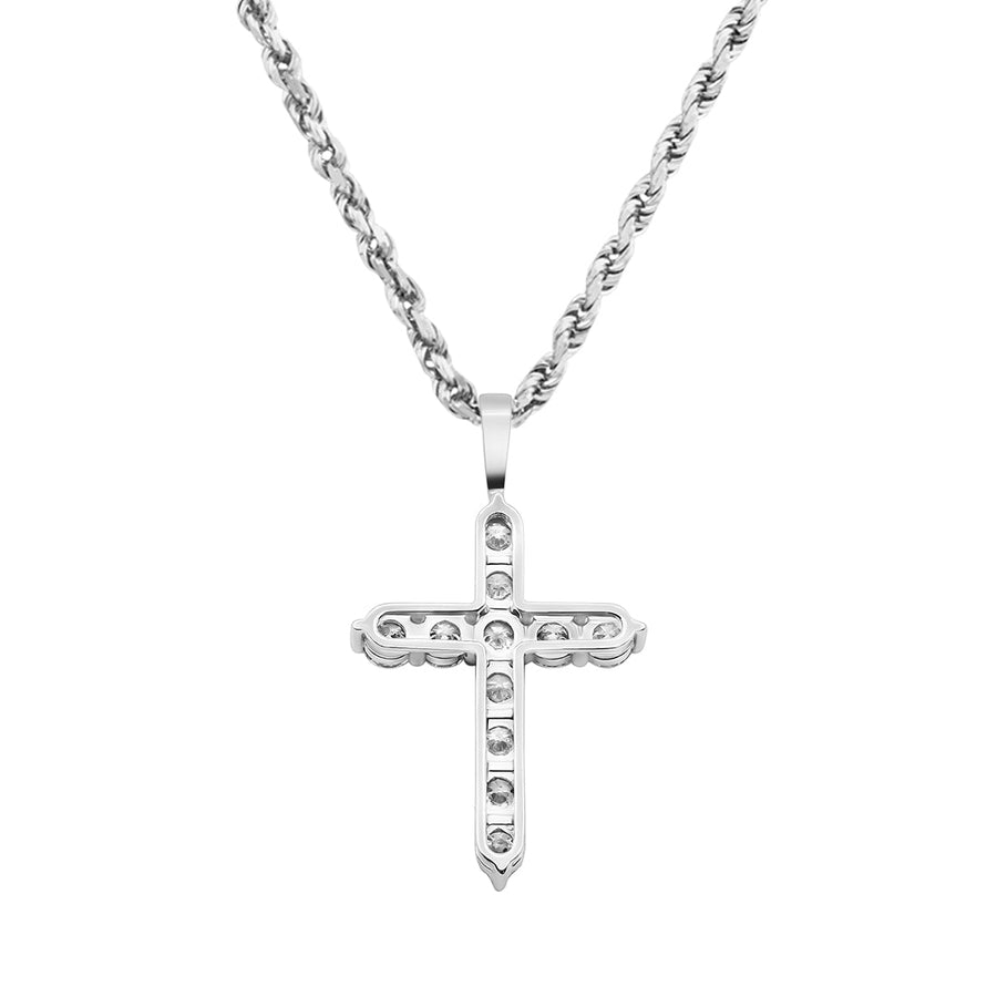 White Gold & Diamonds Cross Pendant