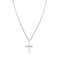 Thumbnail for White Gold & Diamonds Cross Pendant