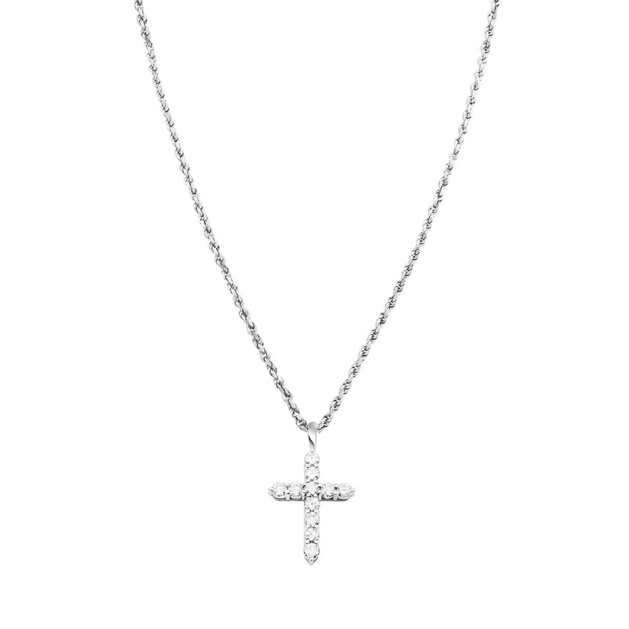 White Gold & Diamonds Cross Pendant
