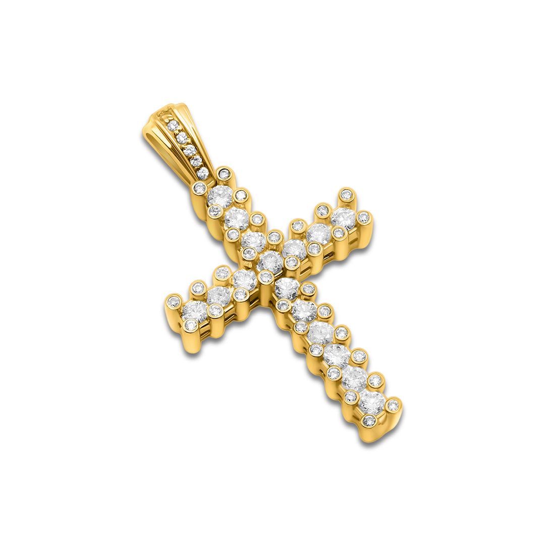 Yellow Gold & Diamond Cross Pendant